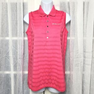 Ralph Lauren RLX Tailored Fit Womens Sleeveless Golf Polo Shirt Sz M Pink